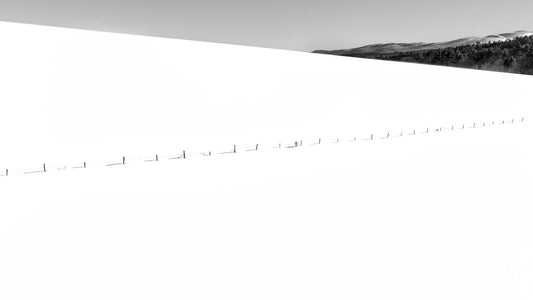 Fence Line in Snow (Framed)