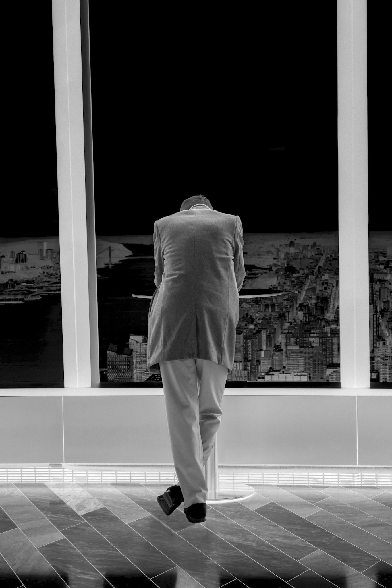 Man At The Edge, B&W