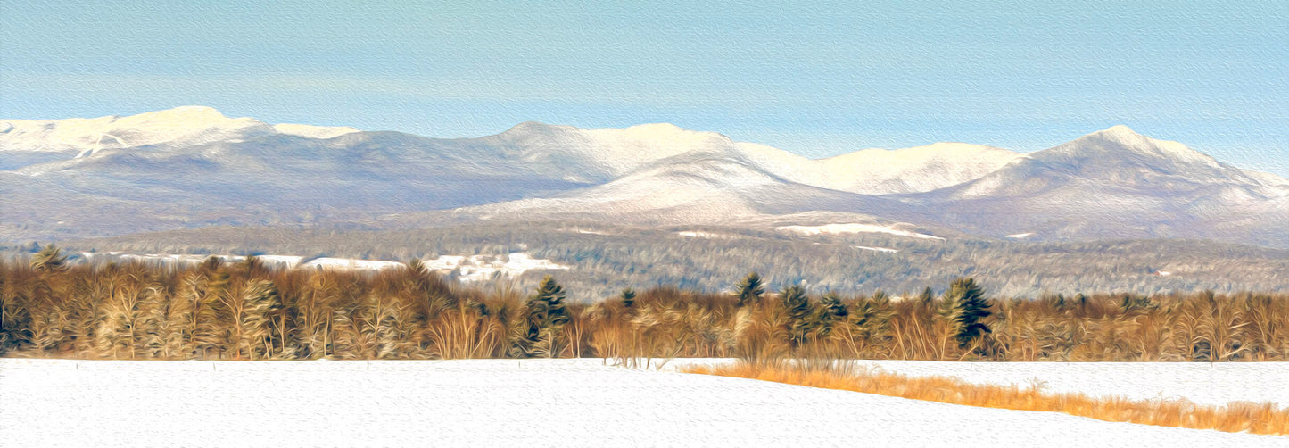 Mt Mansfield Range in Winter, Color (Framed)