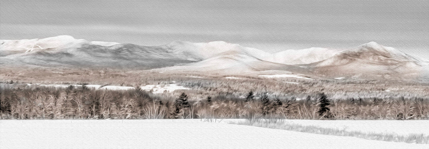 Mt Mansfield Range in Winter, B&W (Framed)