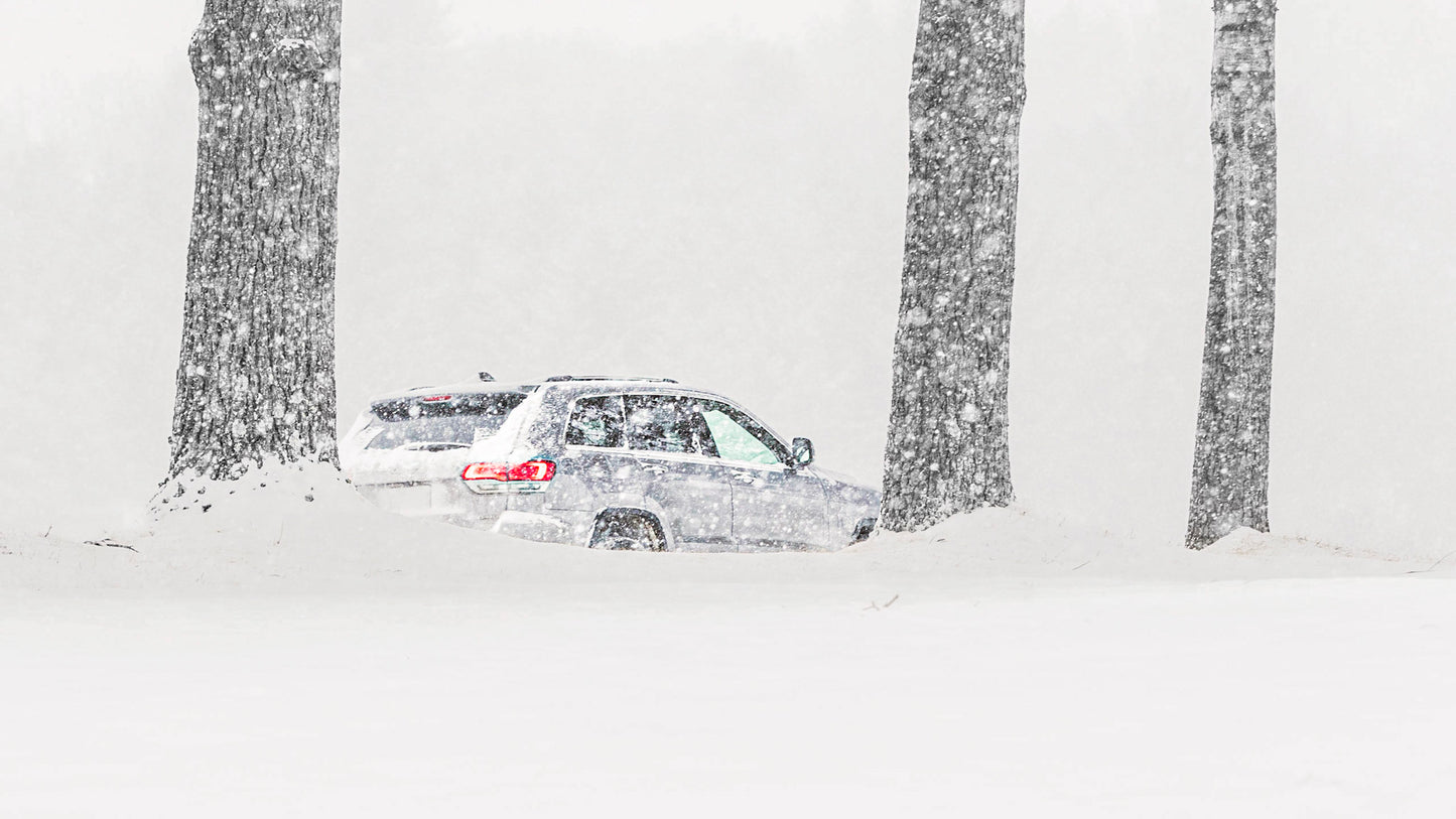 Passing Car In Snow